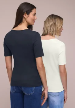 T-shirts avec encolure en cœur en pack de 2