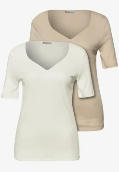 T-shirts avec encolure en cœur en pack de 2