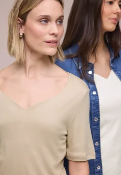 T-shirts avec encolure en cœur en pack de 2