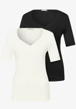T-shirts avec encolure en cœur en pack de 2