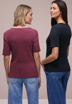 T-shirts avec encolure en cœur en pack de 2