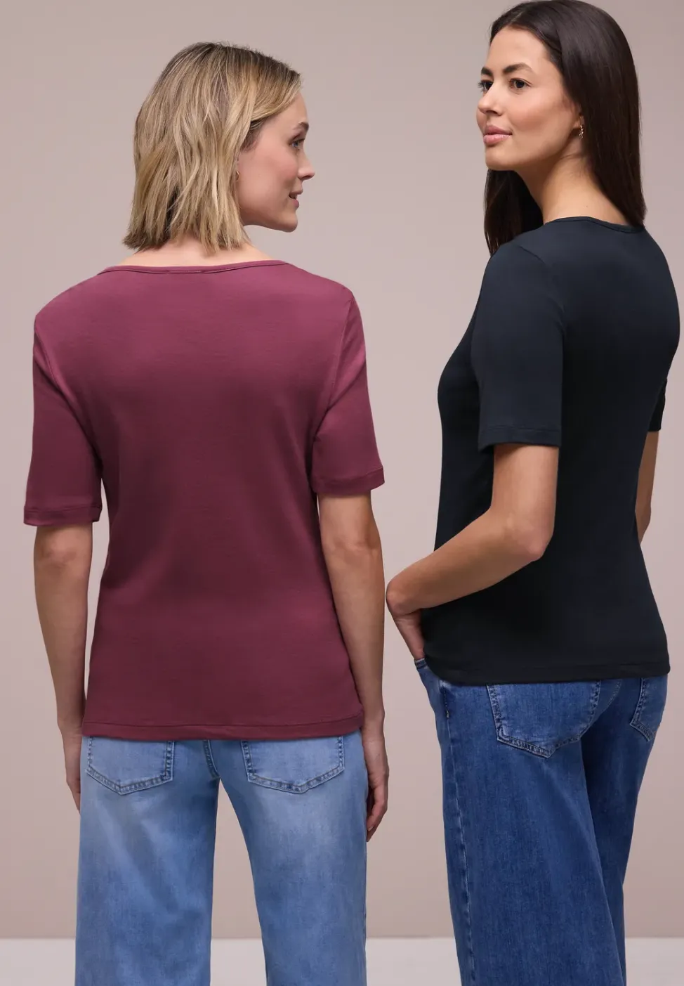 T-shirts avec encolure en cœur en pack de 2