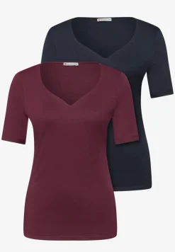 T-shirts avec encolure en cœur en pack de 2