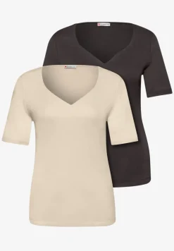 T-shirts avec encolure en cœur en pack de 2