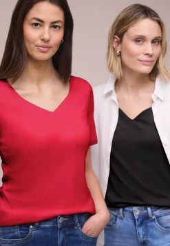 T-shirts avec encolure en cœur en pack de 2