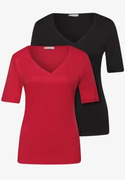 T-shirts avec encolure en cœur en pack de 2