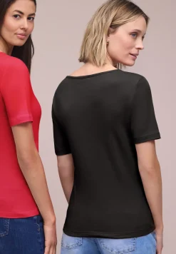 T-shirts avec encolure en cœur en pack de 2