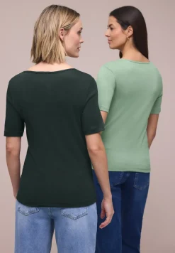 T-shirts avec encolure en cœur en pack de 2