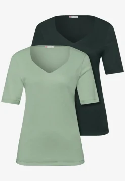 T-shirts avec encolure en cœur en pack de 2
