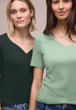 T-shirts avec encolure en cœur en pack de 2