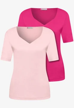T-shirts avec encolure en cœur en pack de 2