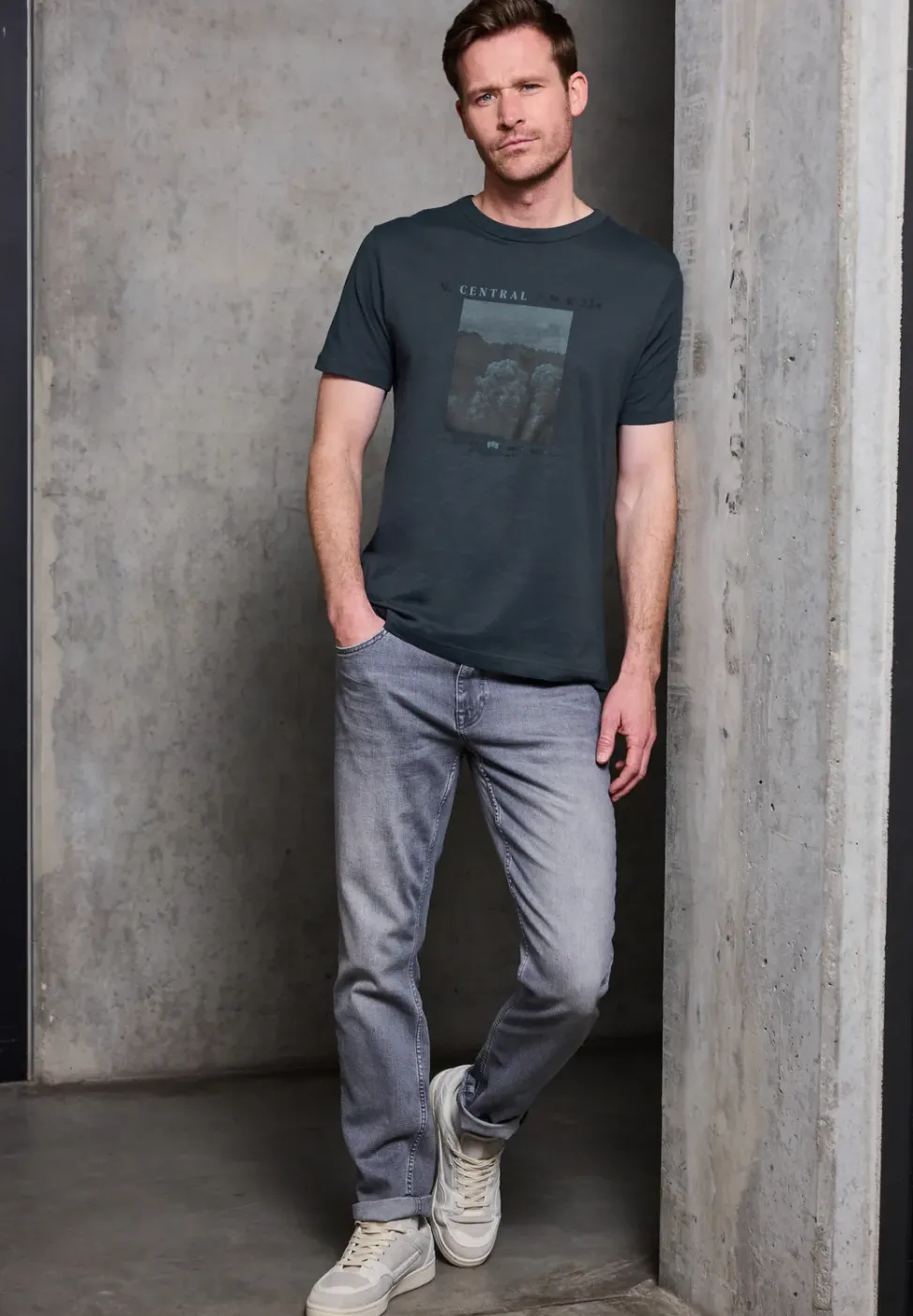 T-shirt Slub avec photo imprimée