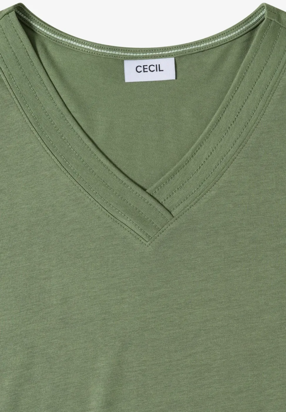 T-shirt uni à col V et manches courtes