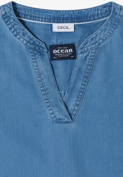 Tunique manches 3/4 effet denim