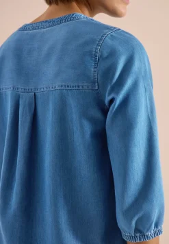 Tunique manches 3/4 effet denim