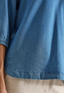 Tunique manches 3/4 effet denim