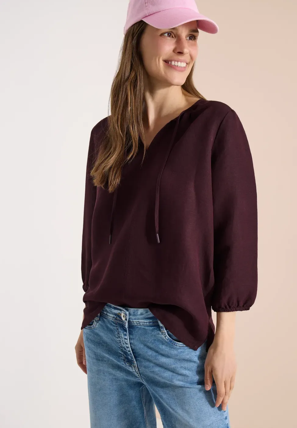 Tunique Split Neck en lin mélangé
