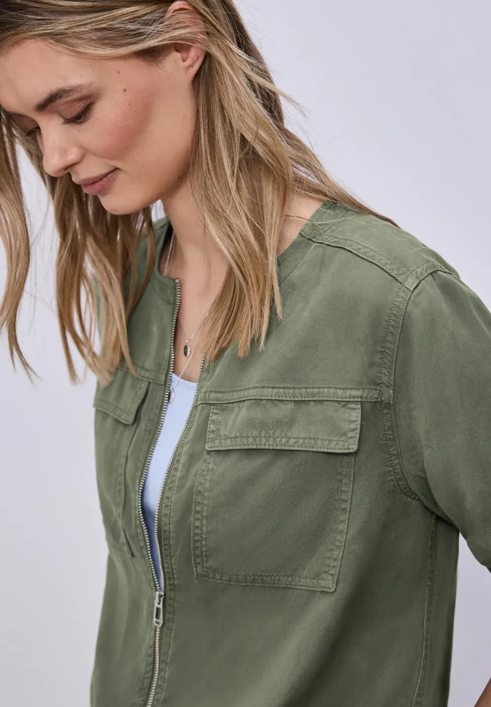Veste au look délavé avec cordon de serrage