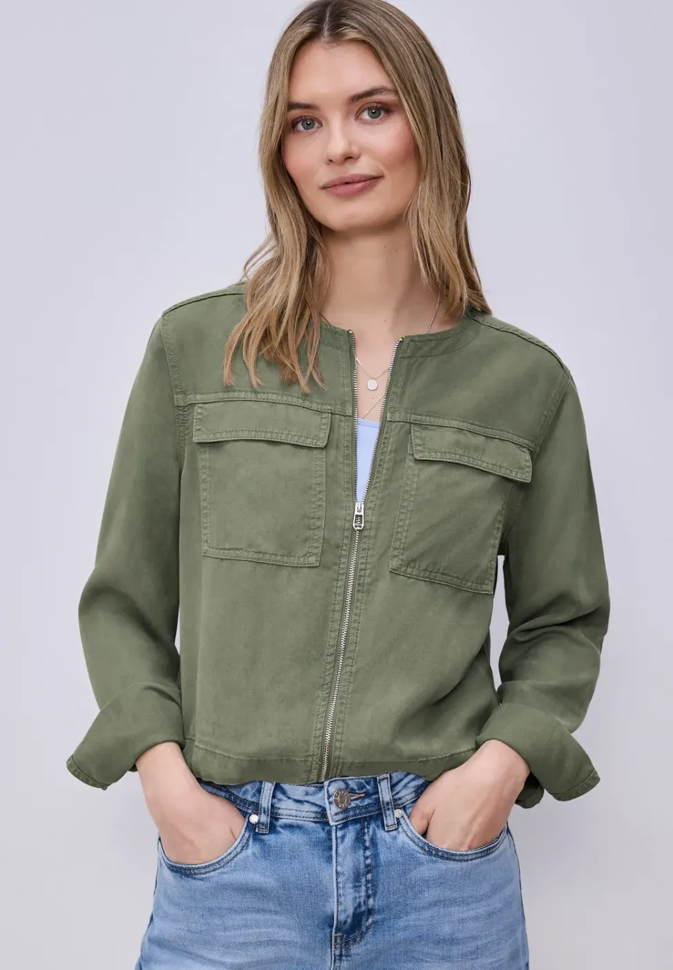 Veste au look délavé avec cordon de serrage