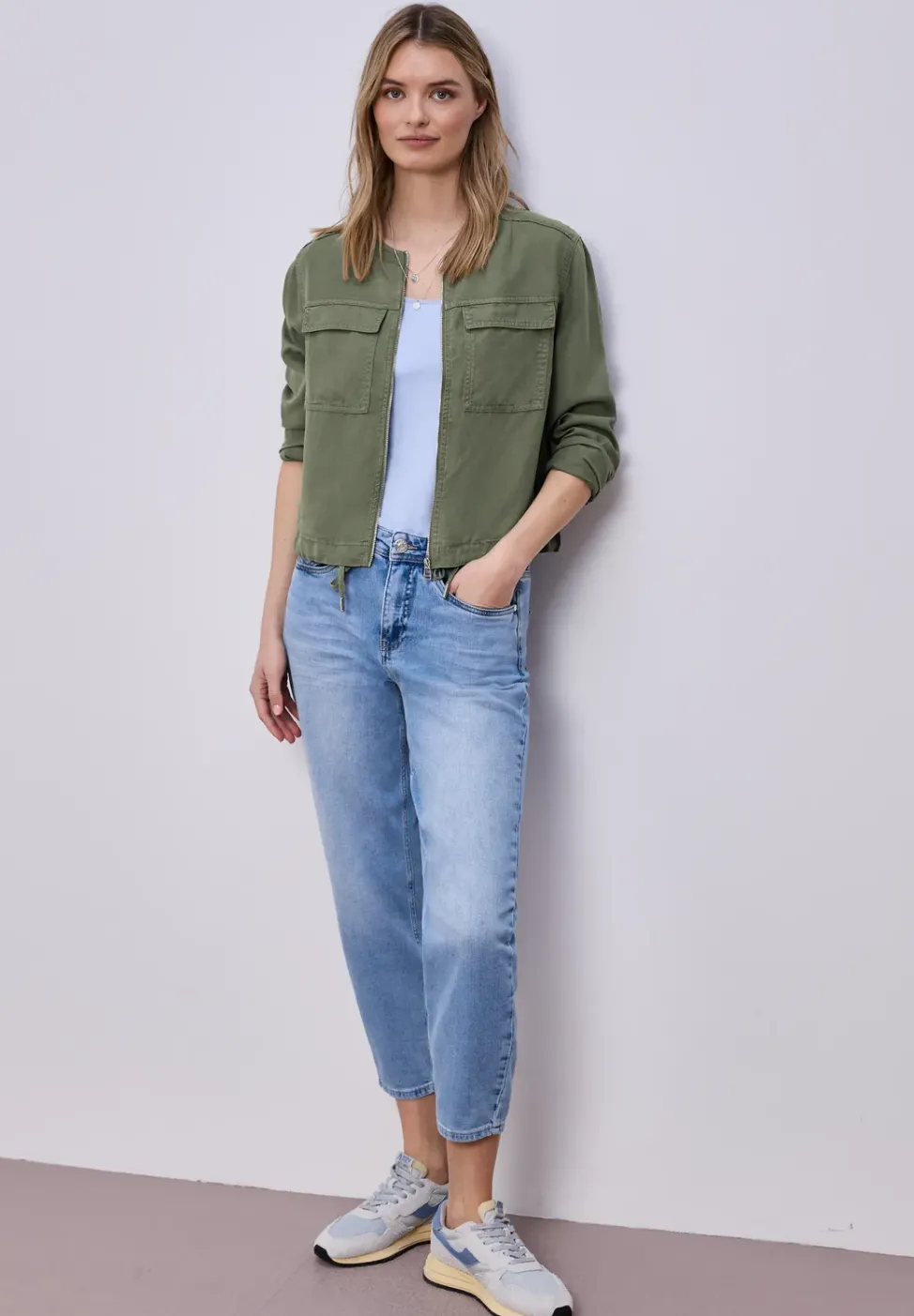 Veste au look délavé avec cordon de serrage