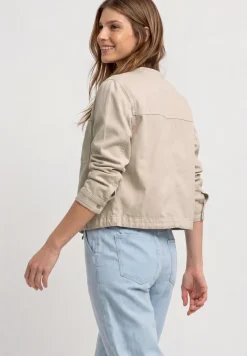 Veste au look délavé avec fermeture éclair
