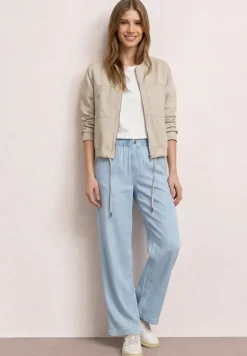 Veste au look délavé avec fermeture éclair