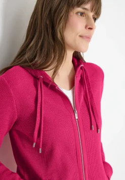 Veste avec capuche et motif à rayures