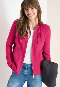 Veste avec capuche et motif à rayures