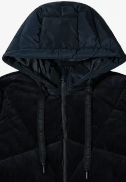 Veste bouffante avec mélange de velours côtelé