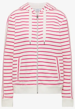 Veste à capuche rayée