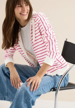 Veste à capuche rayée