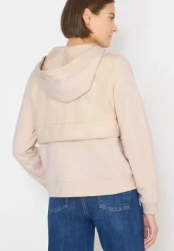 Veste à capuche à structure mixte