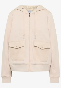 Veste à capuche à structure mixte