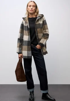 Veste à carreaux avec capuche