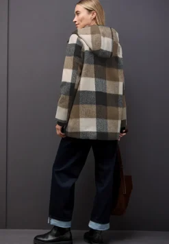 Veste à carreaux avec capuche