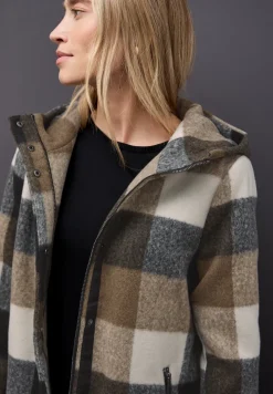 Veste à carreaux avec capuche