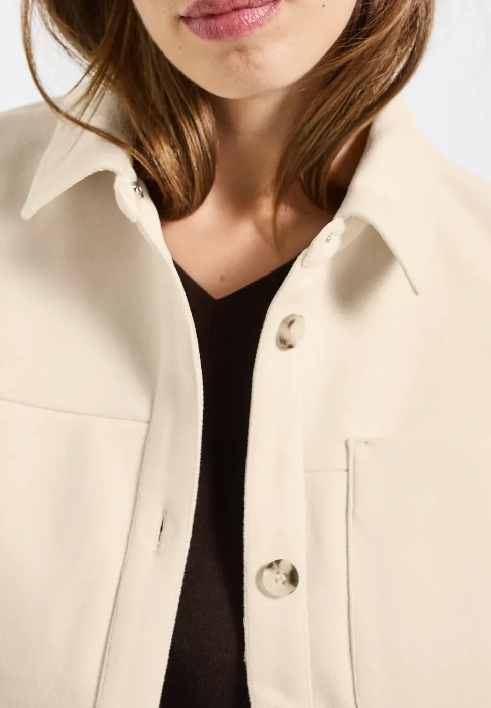 Veste-chemise à aspect laine