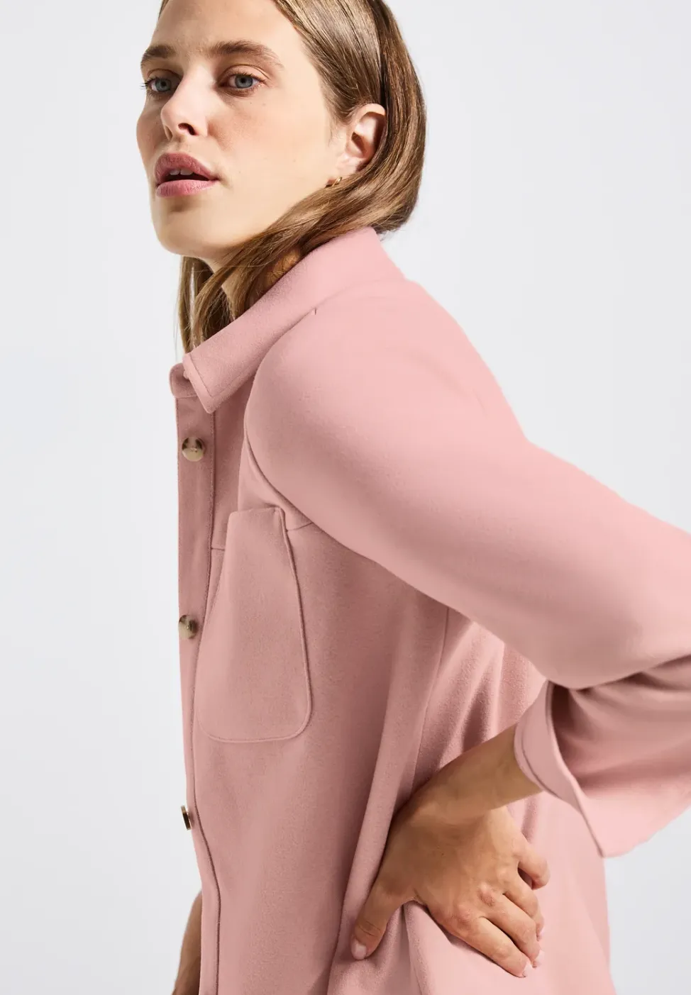 Veste-chemise à aspect laine