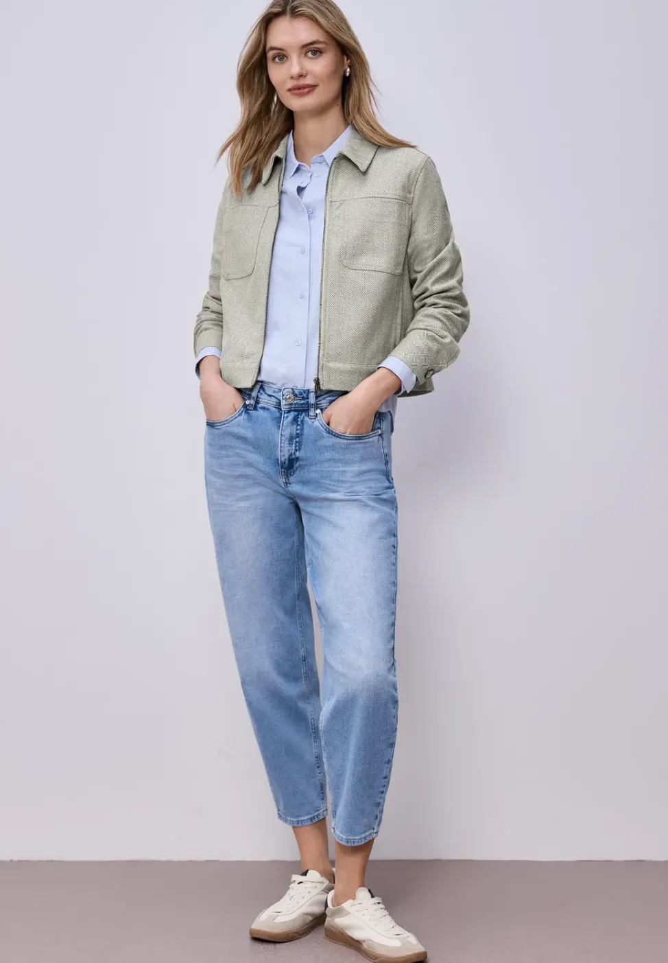 Veste à chevrons avec fermeture éclair