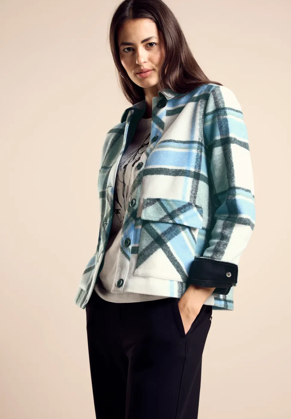 Veste courte effet laine