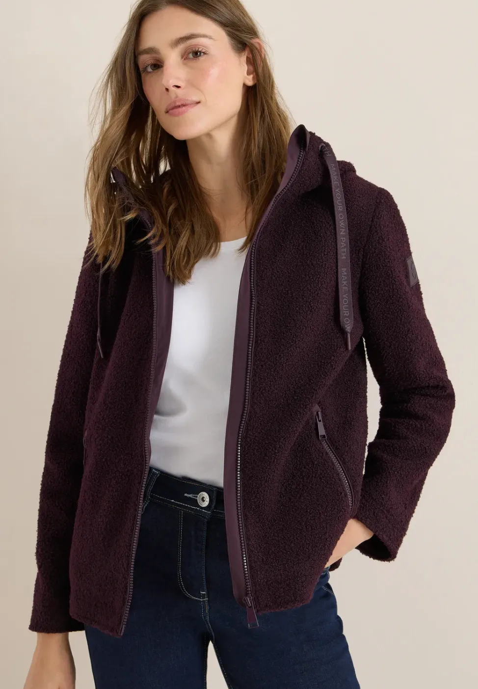 Veste courte effet laine