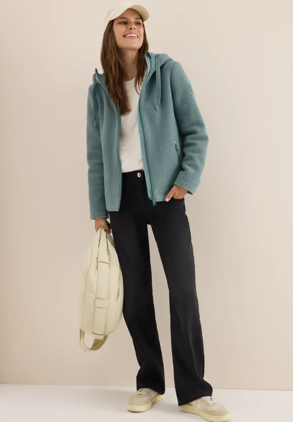 Veste courte effet laine