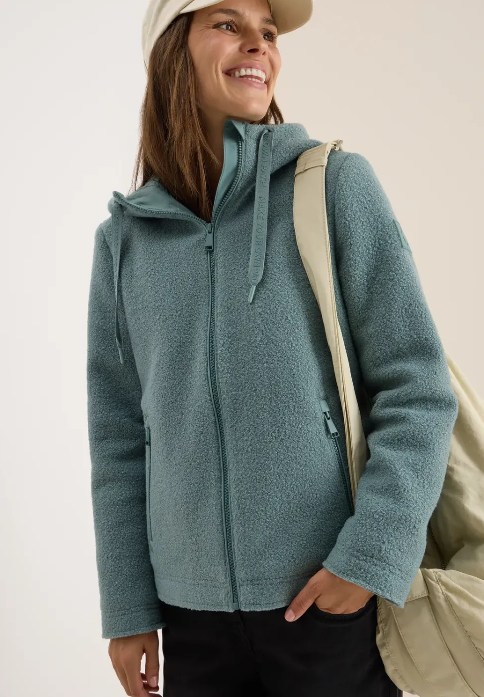 Veste courte effet laine