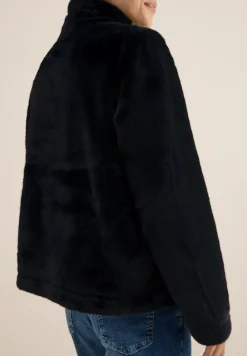 Veste courte en imitation fourrure