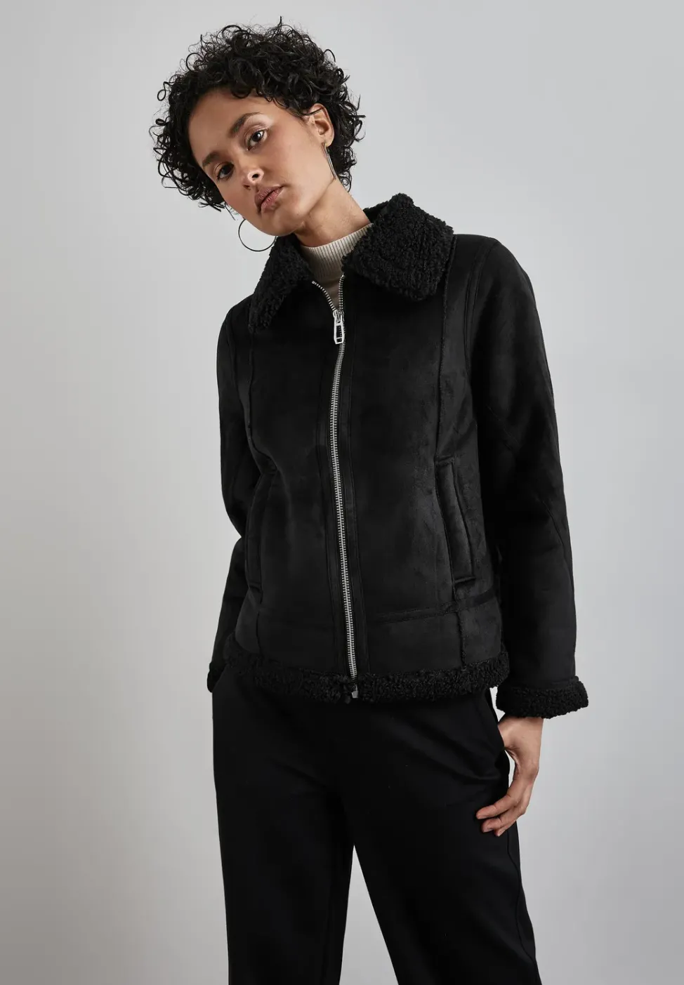 Veste courte teddy