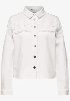 Veste en jean avec boutons et broderie