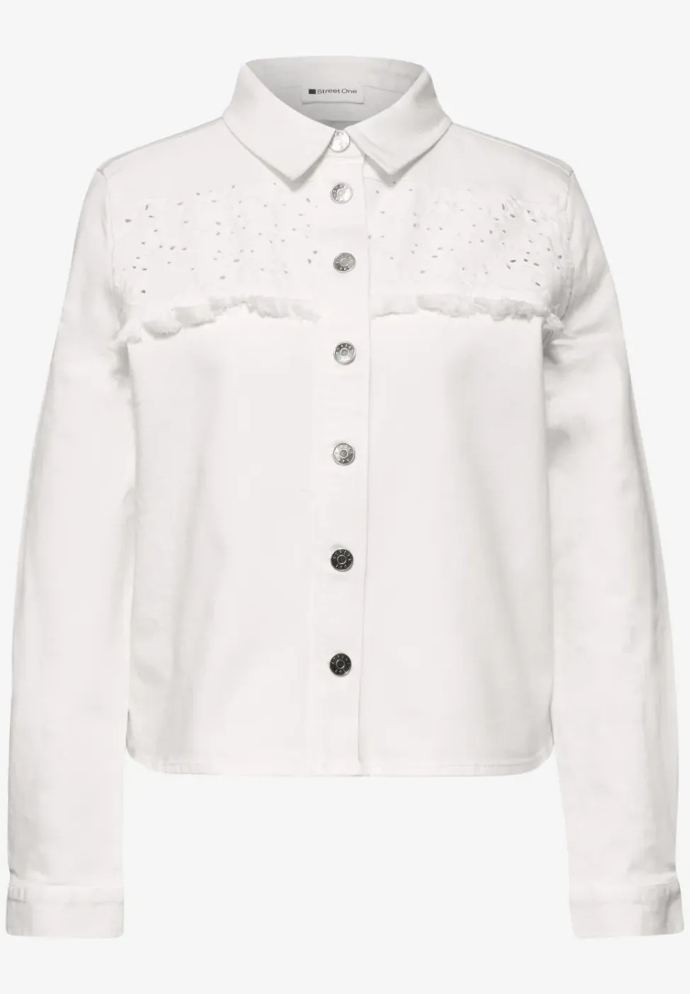 Veste en jean avec boutons et broderie