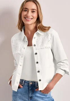Veste en jean avec boutons et broderie