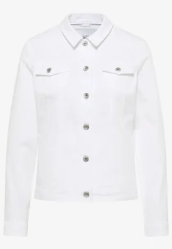 Veste en jean avec poches poitrine et boutons