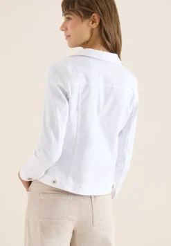 Veste en jean avec poches poitrine et boutons